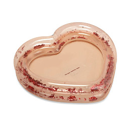 Детский надувной бассейн прозрачный Konges Slojd "Transparent", радужные сердца на пудровом