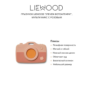 Грызунок LIEWOOD "Steven Фотоаппарат", мульти микс с розовым