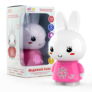 Интерактивная музыкальная игрушка-медиаплеер Alilo "Медовый зайка", розовый