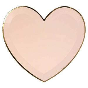 Тарелки Meri Meri "Розовое сердце", большие, 8 шт