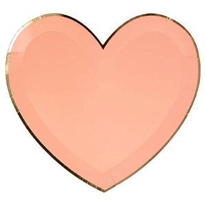 Тарелки Meri Meri "Розовое сердце", большие, 8 шт