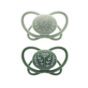 Набор пустышек NIP "First Moments My Butterfly", силиконовые, зеленый, 2 шт, 0-6 мес