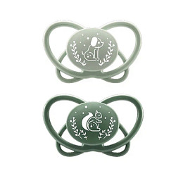 Набор пустышек NIP "First Moments My Butterfly", силиконовые, зеленый, 2 шт, 5-18 мес