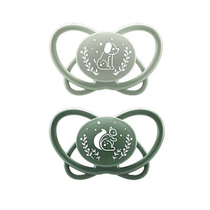 Набор пустышек NIP "First Moments My Butterfly", силиконовые, зеленый, 2 шт, 5-18 мес