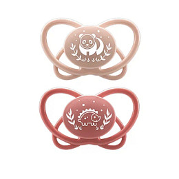 Набор пустышек NIP "First Moments My Butterfly", силиконовые, красный, 2 шт, 5-18 мес