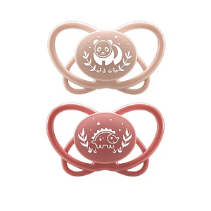 Набор пустышек NIP "First Moments My Butterfly", силиконовые, красный, 2 шт, 5-18 мес
