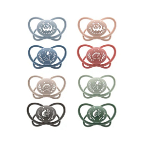 Набор пустышек NIP "First Moments My Butterfly", силиконовые, серый, 2 шт, 5-18 мес