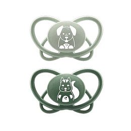 Набор пустышек NIP "First Moments My Butterfly", силиконовые, зеленый, 2 шт, 16-32 мес