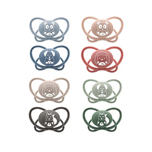 Набор пустышек NIP "First Moments My Butterfly", силиконовые, красный, 2 шт, 16-32 мес