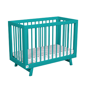 Кроватка для новорожденного Lilla "Aria Ocean Blue", бирюзово-голубая