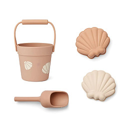 Набор для пляжа и песочницы LIEWOOD "Kit Shell", пыльно-розовый, маленький