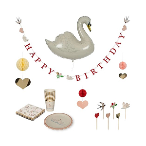 Набор декора для празднования дня рождения Konges Slojd "Birthday Swan", танцующие лебеди