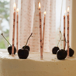 Набор праздничных свечей Konges Slojd "Birthday Cherry", 12 шт, пудровый