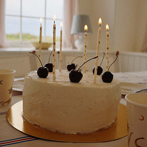 Набор праздничных свечей Konges Slojd "Birthday Lemon", 12 шт, кремовый