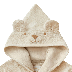 Банный халат с капюшоном Babybu "Wheat Melange Bear", бежевый