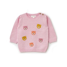 Вязаный пуловер Babybu "Mother of Pearl Melange", розовый