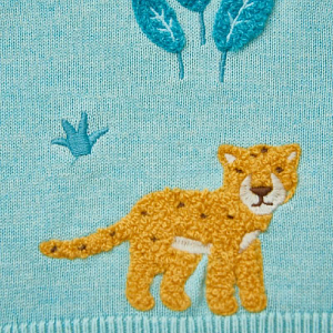 Вязаный пуловер Babybu "Rain Forest Melange", голубой