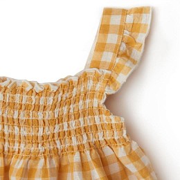 Платье на резинке Babybu "Pineapple Gingham", жёлтое
