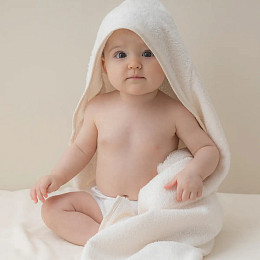 Детское полотенце с капюшоном Nobodinoz "So Cute Natural", кремовое, 73 х 73 см