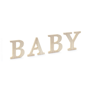 Деревянные буквы Party Deco "BABY", высота 19,5 см