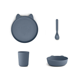 Набор детской посуды LIEWOOD "Кролик", голубой 1*