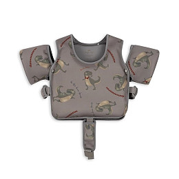 Детский жилет с нарукавниками Konges Slojd "Water Wings Dansosaurus", дино-дискотека