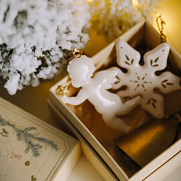 Набор елочных игрушек LUKNO "Рождество", 3 шт, золотой