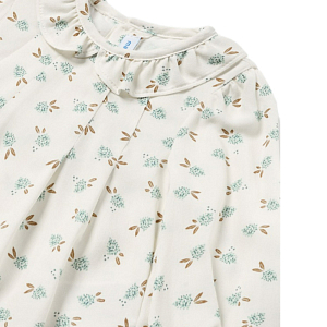 Блузка в цветочек Mayoral, бежево-зелёная
