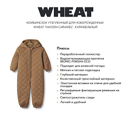 Комбинезон утепленный для новорожденных Wheat "Hayden Сaramel", карамельный