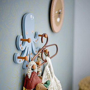 Вешалка в виде осьминога Bloomingville MINI "Oswall", голубая
