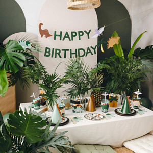 Гирлянда Happy Birthday Party Deco "Динозавры", 3 м