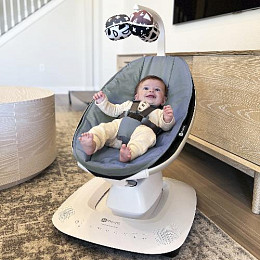 Кресло-качалка 4moms "MamaRoo", грифельно-голубая