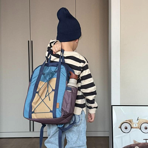 Свитер вязаный Wheat "Morgan Navy Stripe", широкие синие полоски