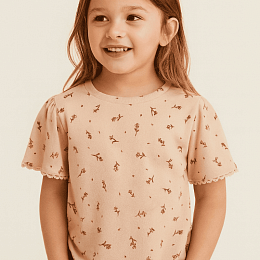 Футболка Wheat "Iris Rose Water Flowers", цветы в розовой воде