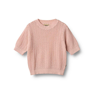 Футболка вязаная Wheat "Alva Powder", розовая пыльца