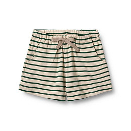 Шорты из мягкого джерси Wheat "Kalle Green Stripe", зеленые полоски