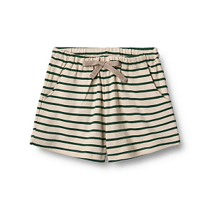 Шорты из мягкого джерси Wheat "Kalle Green Stripe", зеленые полоски