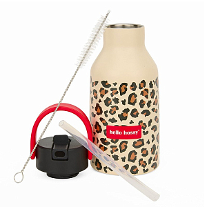 Бутылка-термос для напитков Hello Hossy "Gourde Leopard", желтая, 350 мл