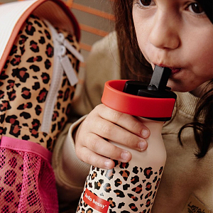 Бутылка-термос для напитков Hello Hossy "Gourde Leopard", желтая, 350 мл