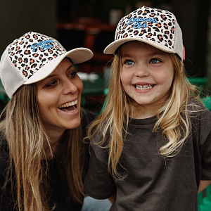 Бейсболка для мамы Hello Hossy "Leopard", леопард с голубым, 56 см