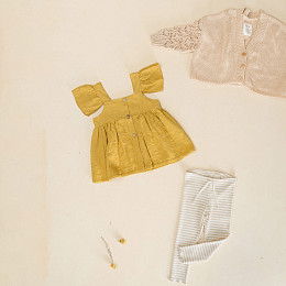 Легинсы в рубчик Play Up "Rib Gres", кремовая полоска