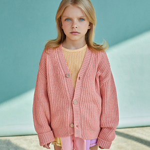 Кардиган вязаный Buho "Peach Pink", персиковый джем
