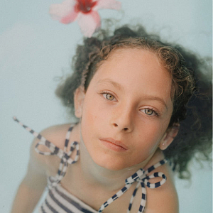 Купальник из трикотажа в рубчик Buho "Stripes Royal Blue", васильковые полоски