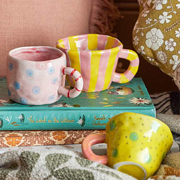 Кружка керамическая Bloomingville MINI "Nini", розовая, 110 мл