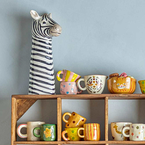 Кружка керамическая Bloomingville MINI "Nini", розовая, 110 мл