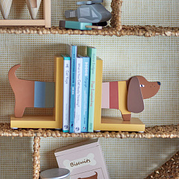 Набор подставок для книг в виде собачки Bloomingville MINI "Собачка Charlie", 2 элемента, желтая