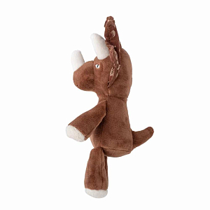 Погремушка текстильная в виде динозавра Bloomingville MINI "Fintan", коричневая, 19 см