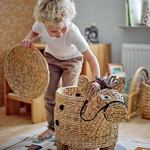 Корзина плетеная для хранения с крышкой в виде лошадки Bloomingville MINI "Bobbi"