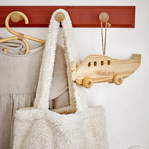 Сумка-тоут плюшевая Bloomingville MINI "Mushroom", белая