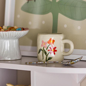 Кружка керамическая Блумингвиль МИНИ (Bloomingville MINI) "Милли", белая, 110 мл